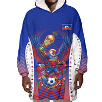 Personalized Haiti Football Eagle Champions Wearable Blanket Hoodie Les Grenadiers Soccer Trophy 2026 Heritage Flag