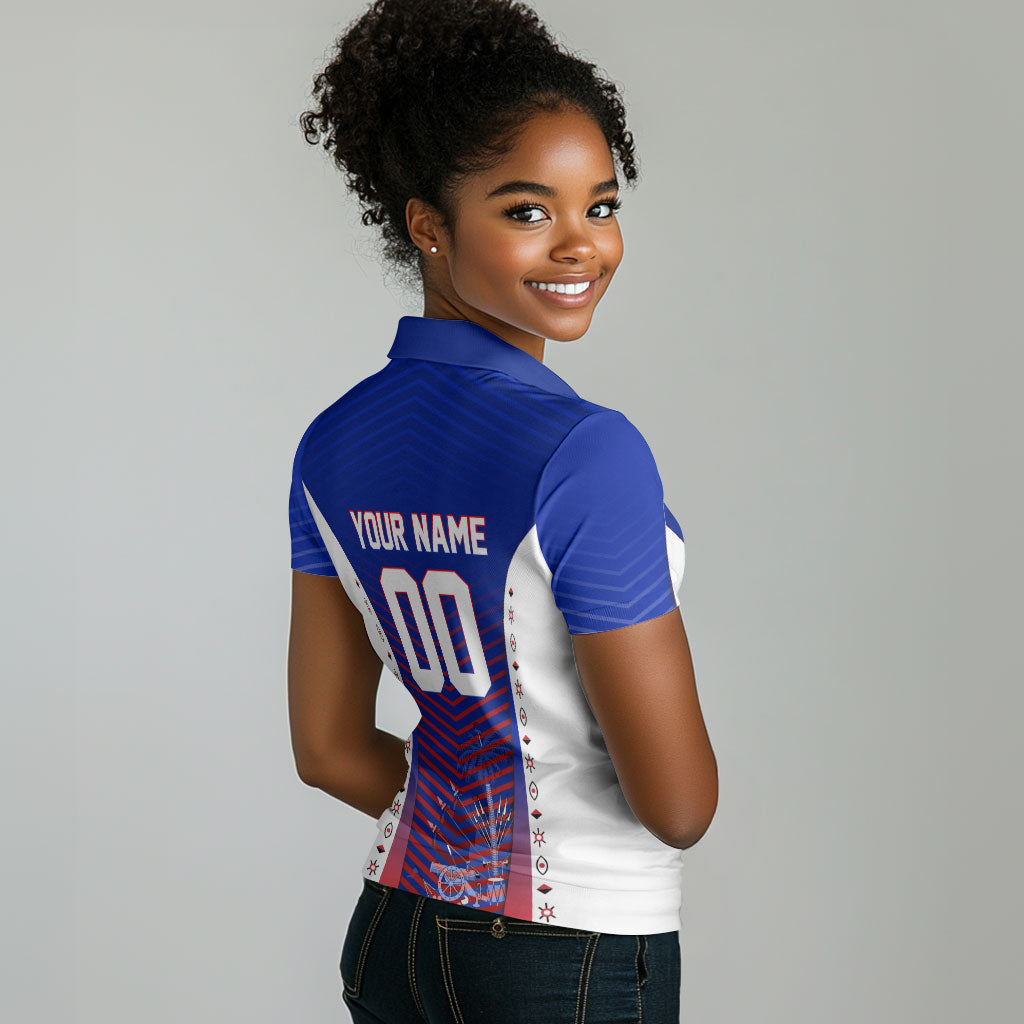 Personalized Haiti Football Eagle Champions Women Polo Shirt Les Grenadiers Soccer Trophy 2026 Heritage Flag