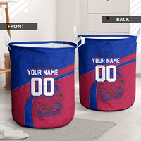 Personalized Haiti Soccer Les Grenadiers Laundry Basket Championship Football 2026 Trophy Haitian Flag Map