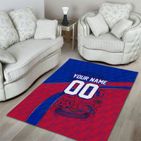Personalized Haiti Soccer Les Grenadiers Area Rug Championship Football 2026 Trophy Haitian Flag Map
