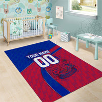 Personalized Haiti Soccer Les Grenadiers Area Rug Championship Football 2026 Trophy Haitian Flag Map