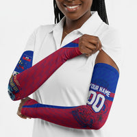 Personalized Haiti Soccer Les Grenadiers Arm Sleeves Championship Football 2026 Trophy Haitian Flag Map