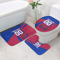 Personalized Haiti Soccer Les Grenadiers Bathroom Set Championship Football 2026 Trophy Haitian Flag Map