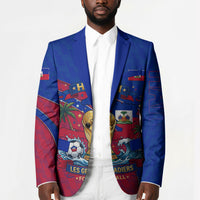 Personalized Haiti Soccer Les Grenadiers Blazer Championship Football 2026 Trophy Haitian Flag Map