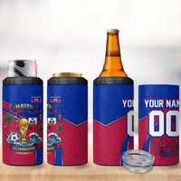 Personalized Haiti Soccer Les Grenadiers 4 in 1 Can Cooler Tumbler Championship Football 2026 Trophy Haitian Flag Map