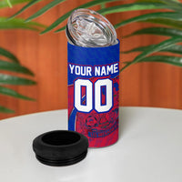 Personalized Haiti Soccer Les Grenadiers 4 in 1 Can Cooler Tumbler Championship Football 2026 Trophy Haitian Flag Map