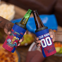 Personalized Haiti Soccer Les Grenadiers 4 in 1 Can Cooler Tumbler Championship Football 2026 Trophy Haitian Flag Map