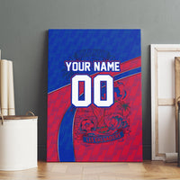 Personalized Haiti Soccer Les Grenadiers Canvas Wall Art Championship Football 2026 Trophy Haitian Flag Map