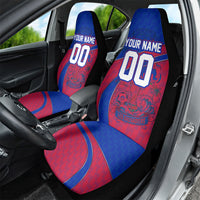 Personalized Haiti Soccer Les Grenadiers Car Seat Cover Championship Football 2026 Trophy Haitian Flag Map