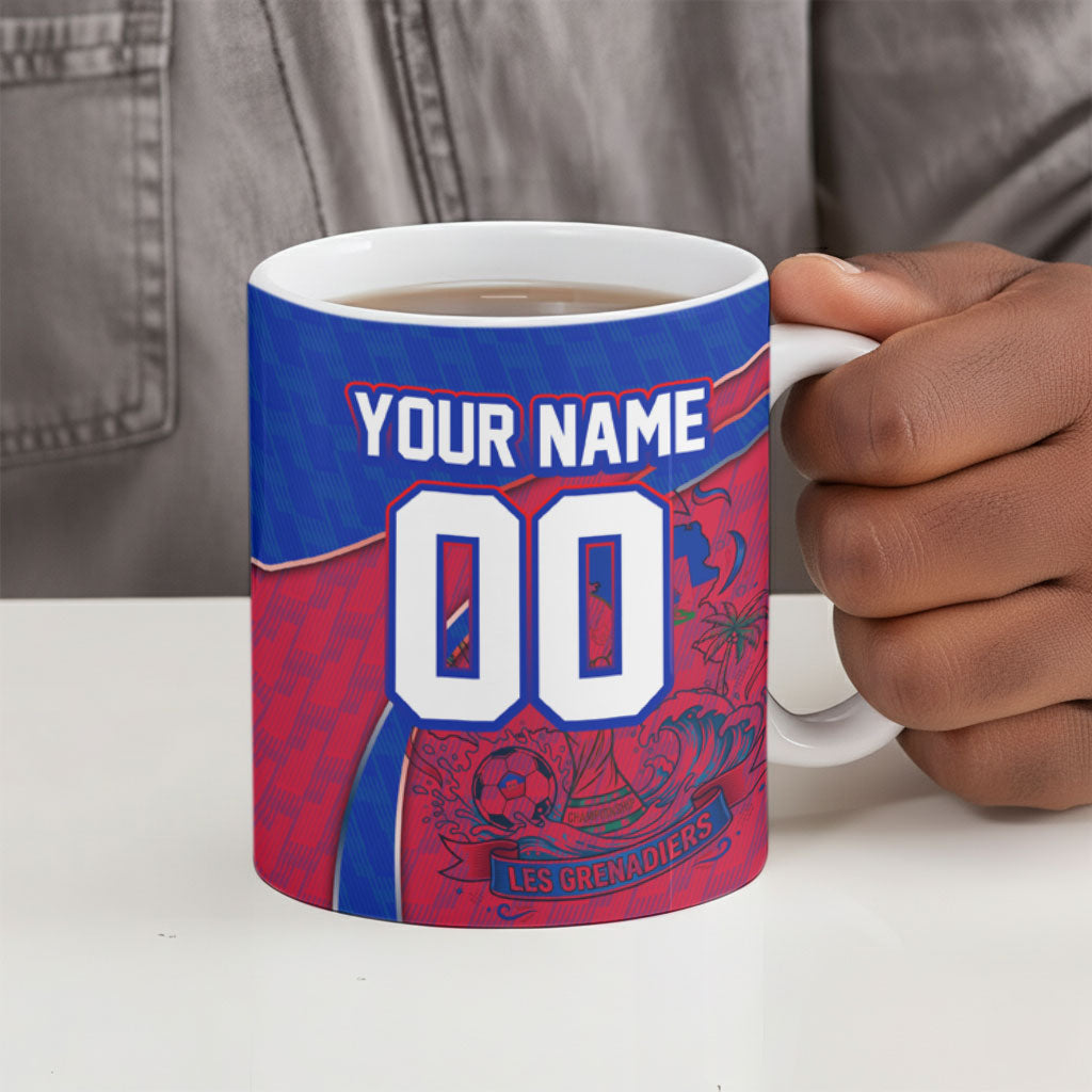Personalized Haiti Soccer Les Grenadiers Ceramic Mug Championship Football 2026 Trophy Haitian Flag Map