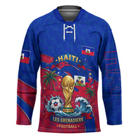 Personalized Haiti Soccer Les Grenadiers Hockey Jersey Championship Football 2026 Trophy Haitian Flag Map