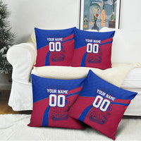 Personalized Haiti Soccer Les Grenadiers Pillow Cover Championship Football 2026 Trophy Haitian Flag Map