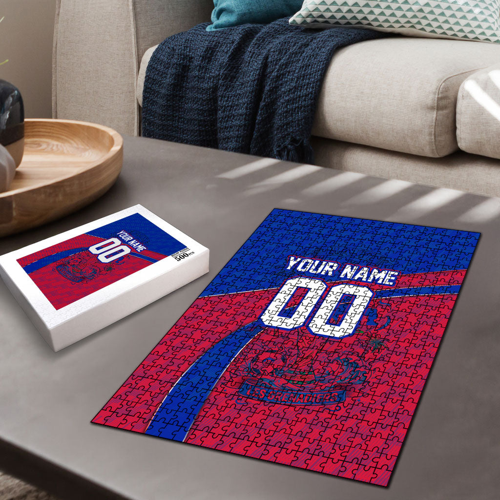 Personalized Haiti Soccer Les Grenadiers Puzzle Championship Football 2026 Trophy Haitian Flag Map