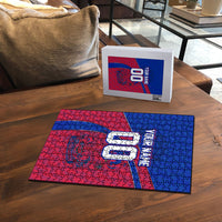 Personalized Haiti Soccer Les Grenadiers Puzzle Championship Football 2026 Trophy Haitian Flag Map
