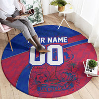 Personalized Haiti Soccer Les Grenadiers Round Carpet Championship Football 2026 Trophy Haitian Flag Map