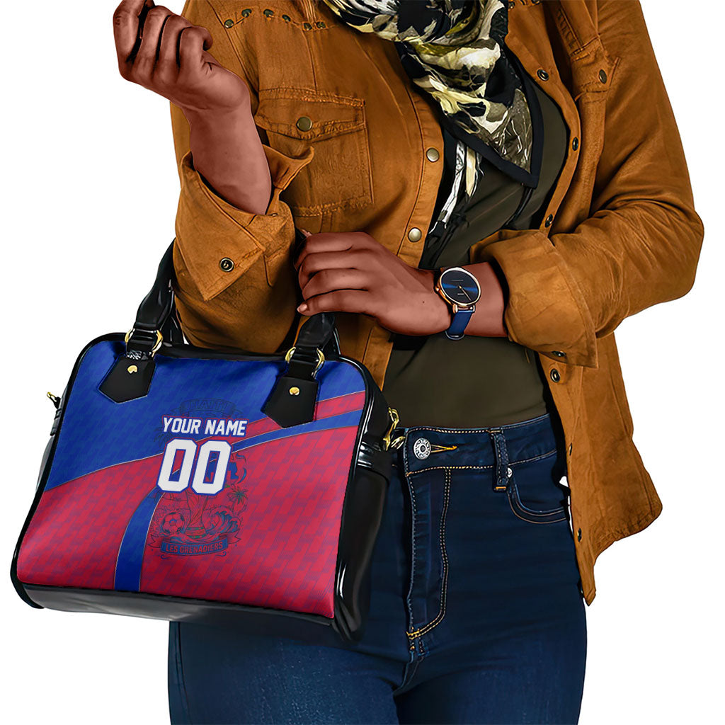 Personalized Haiti Soccer Les Grenadiers Shoulder Handbag Championship Football 2026 Trophy Haitian Flag Map