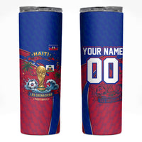Personalized Haiti Soccer Les Grenadiers Skinny Tumbler Championship Football 2026 Trophy Haitian Flag Map