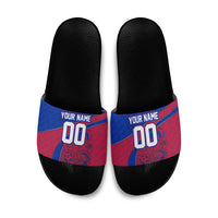 Personalized Haiti Soccer Les Grenadiers Slide Sandals Championship Football 2026 Trophy Haitian Flag Map