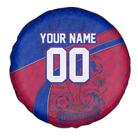 Personalized Haiti Soccer Les Grenadiers Spare Tire Cover Championship Football 2026 Trophy Haitian Flag Map