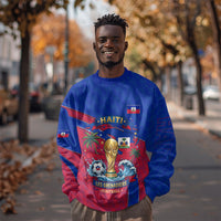 Personalized Haiti Soccer Les Grenadiers Sweatshirt Championship Football 2026 Trophy Haitian Flag Map