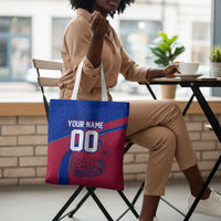Personalized Haiti Soccer Les Grenadiers Tote Bag Championship Football 2026 Trophy Haitian Flag Map