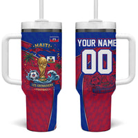 Personalized Haiti Soccer Les Grenadiers Tumbler With Handle Championship Football 2026 Trophy Haitian Flag Map