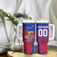 Personalized Haiti Soccer Les Grenadiers Tumbler With Handle Championship Football 2026 Trophy Haitian Flag Map