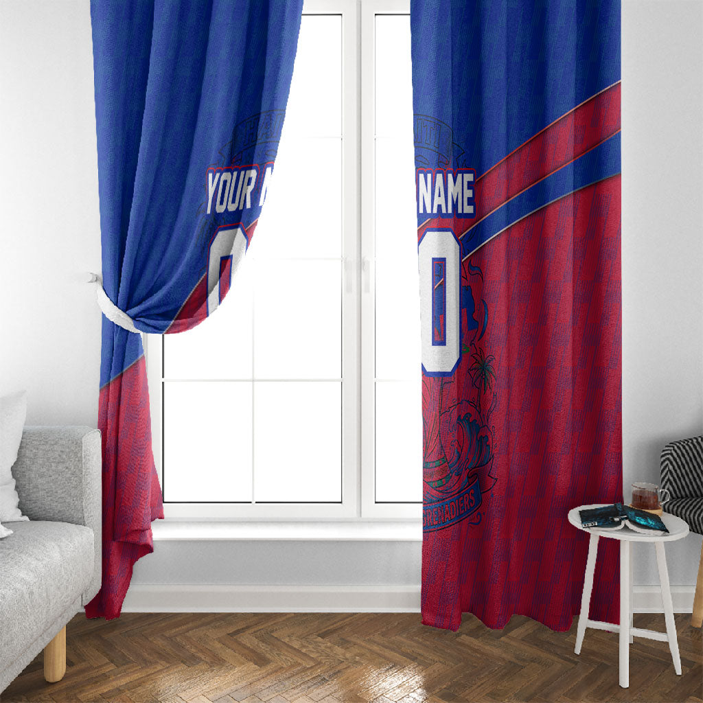 Personalized Haiti Soccer Les Grenadiers Window Curtain Championship Football 2026 Trophy Haitian Flag Map