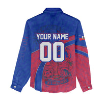 Personalized Haiti Soccer Les Grenadiers Women Casual Shirt Championship Football 2026 Trophy Haitian Flag Map