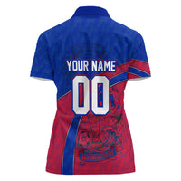 Personalized Haiti Soccer Les Grenadiers Women Polo Shirt Championship Football 2026 Trophy Haitian Flag Map