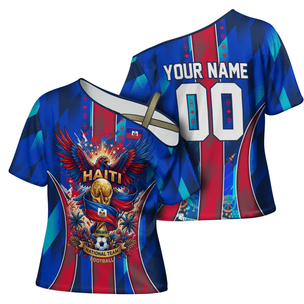 Personalized Les Grenadiers Haiti Football Cross Shoulder Shirt Eagle Champions Trophy Heritage