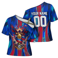 Personalized Les Grenadiers Haiti Football Cross Shoulder Shirt Eagle Champions Trophy Heritage