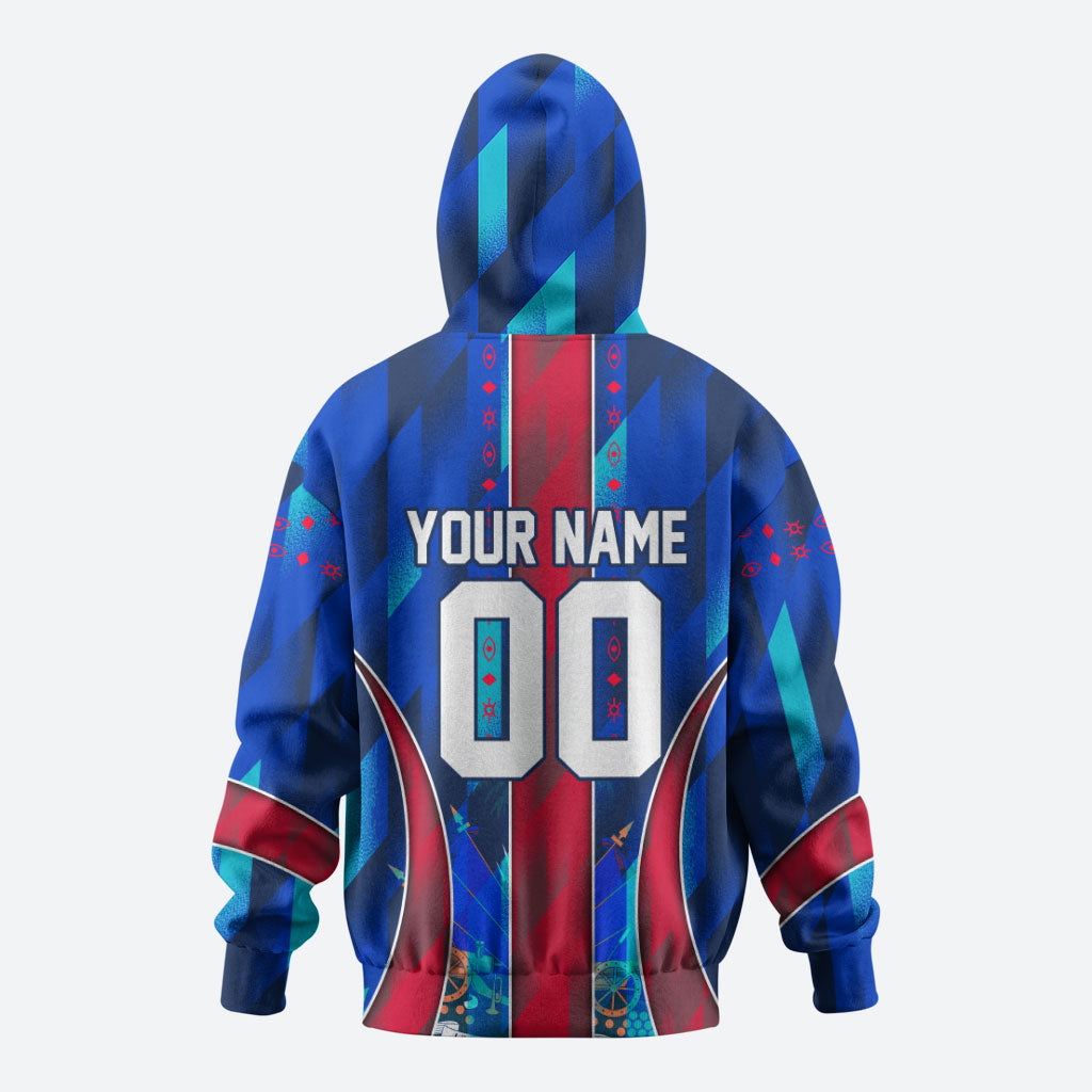 Personalized Les Grenadiers Haiti Football Hoodie Eagle Champions Trophy Heritage