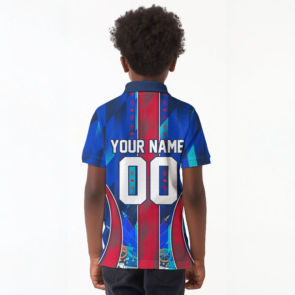 Personalized Les Grenadiers Haiti Football Kid Polo Shirt Eagle Champions Trophy Heritage