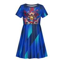 Personalized Les Grenadiers Haiti Football Kid Short Sleeve Dress Eagle Champions Trophy Heritage