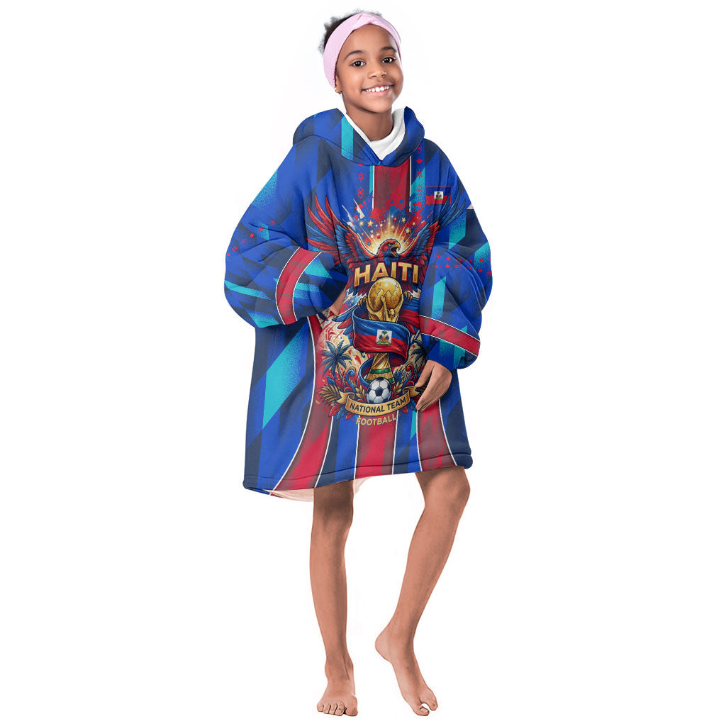 Personalized Les Grenadiers Haiti Football Kid Wearable Blanket Hoodie Eagle Champions Trophy Heritage