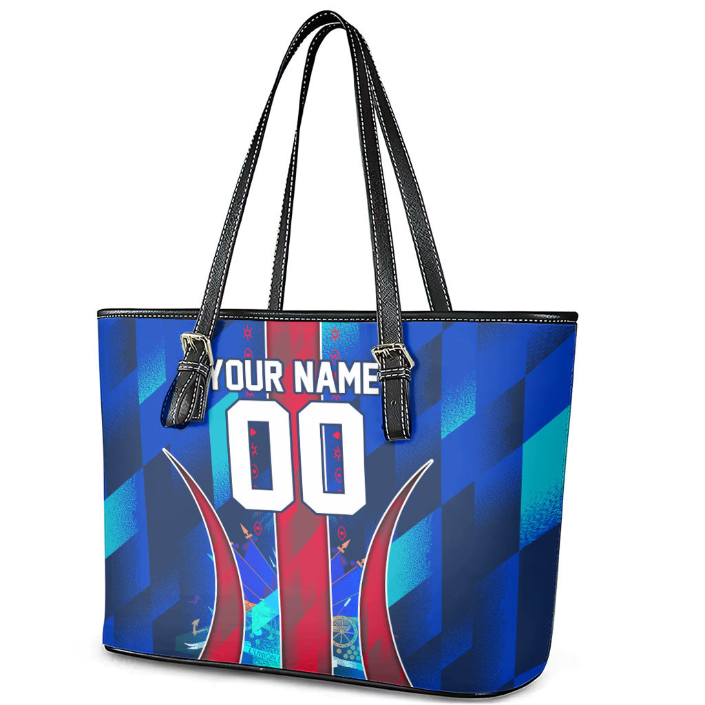 Personalized Les Grenadiers Haiti Football Leather Tote Bag Eagle Champions Trophy Heritage