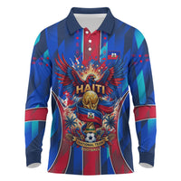 Personalized Les Grenadiers Haiti Football Long Sleeve Polo Shirt Eagle Champions Trophy Heritage