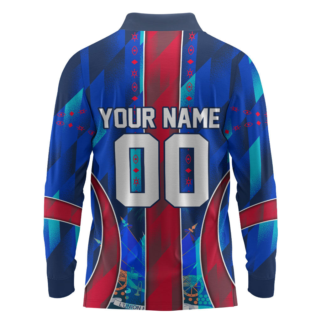 Personalized Les Grenadiers Haiti Football Long Sleeve Polo Shirt Eagle Champions Trophy Heritage