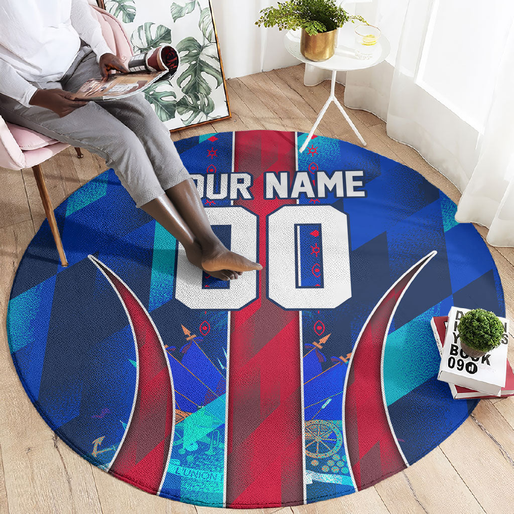 Personalized Les Grenadiers Haiti Football Round Carpet Eagle Champions Trophy Heritage