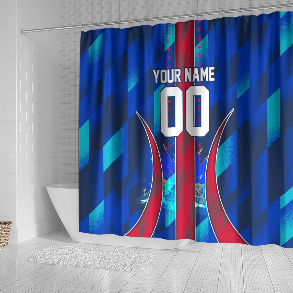 Personalized Les Grenadiers Haiti Football Shower Curtain Eagle Champions Trophy Heritage