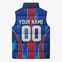 Personalized Les Grenadiers Haiti Football Sleeveless Puffer Jacket Eagle Champions Trophy Heritage