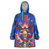 Personalized Les Grenadiers Haiti Football Wearable Blanket Hoodie Eagle Champions Trophy Heritage