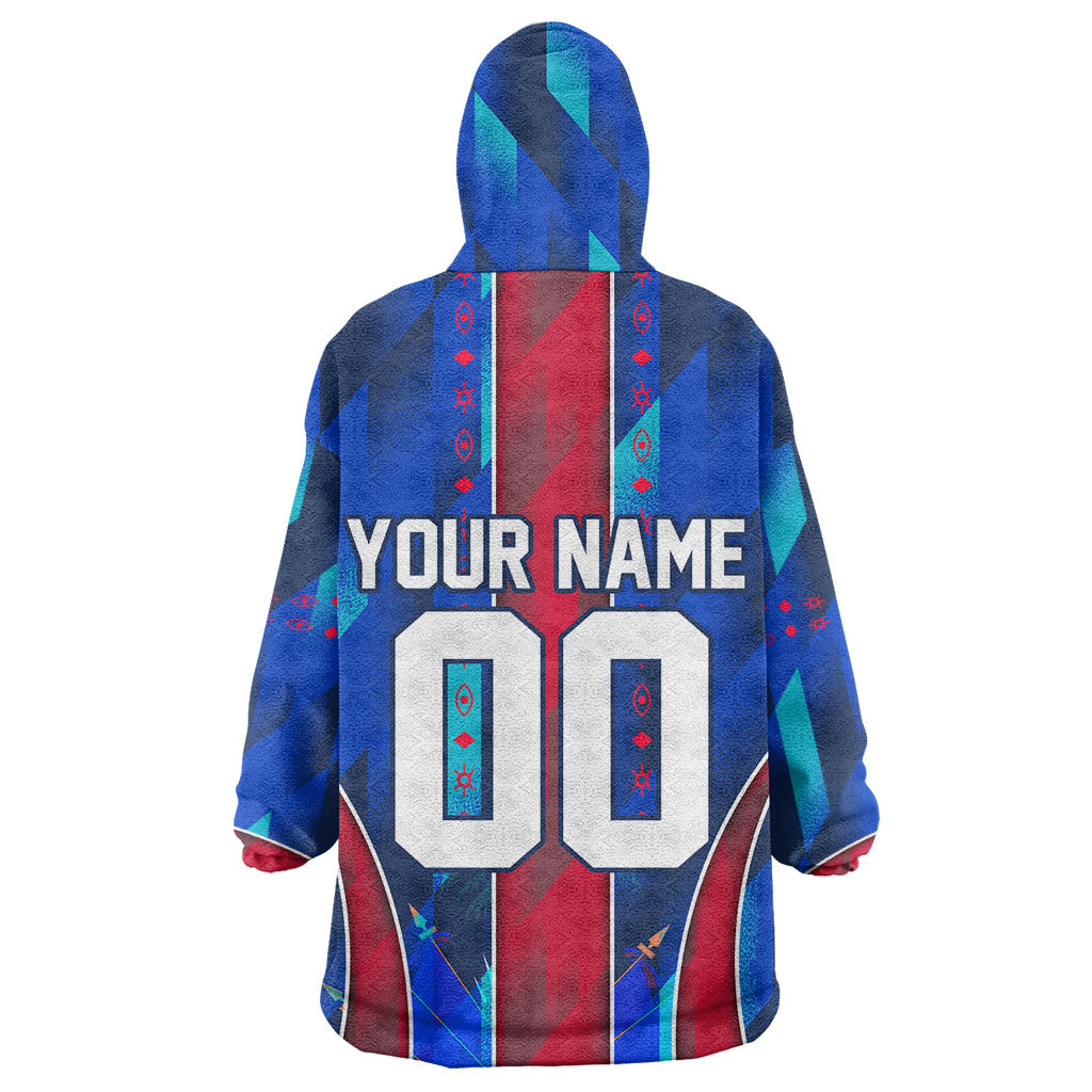 Personalized Les Grenadiers Haiti Football Wearable Blanket Hoodie Eagle Champions Trophy Heritage