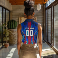 Personalized Les Grenadiers Haiti Football Women Sleeveless Polo Shirt Eagle Champions Trophy Heritage