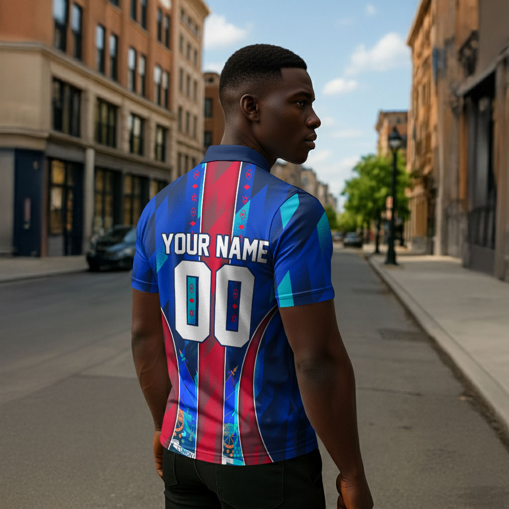 Personalized Les Grenadiers Haiti Football Zipper Polo Shirt Eagle Champions Trophy Heritage