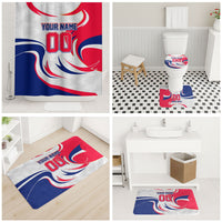 Personalized Haiti Football Champions Bathroom Set Roaring Lion Soccer Mascot With Haiti Trophy Flag