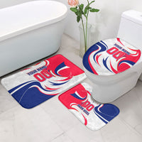 Personalized Haiti Football Champions Bathroom Set Roaring Lion Soccer Mascot With Haiti Trophy Flag