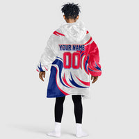 Personalized Haiti Football Champions Kid Wearable Blanket Hoodie Roaring Lion Soccer Mascot With Haiti Trophy Flag