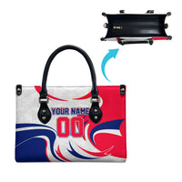 Personalized Haiti Football Champions Leather Bag Roaring Lion Soccer Mascot With Haiti Trophy Flag